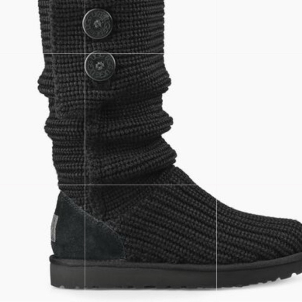 Ugg classic cardi black knit short boots - Picture 3 of 10